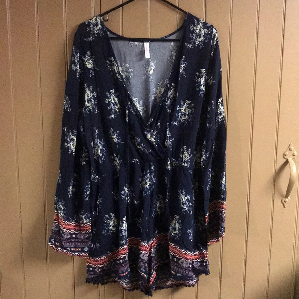 Long sleeved romper.